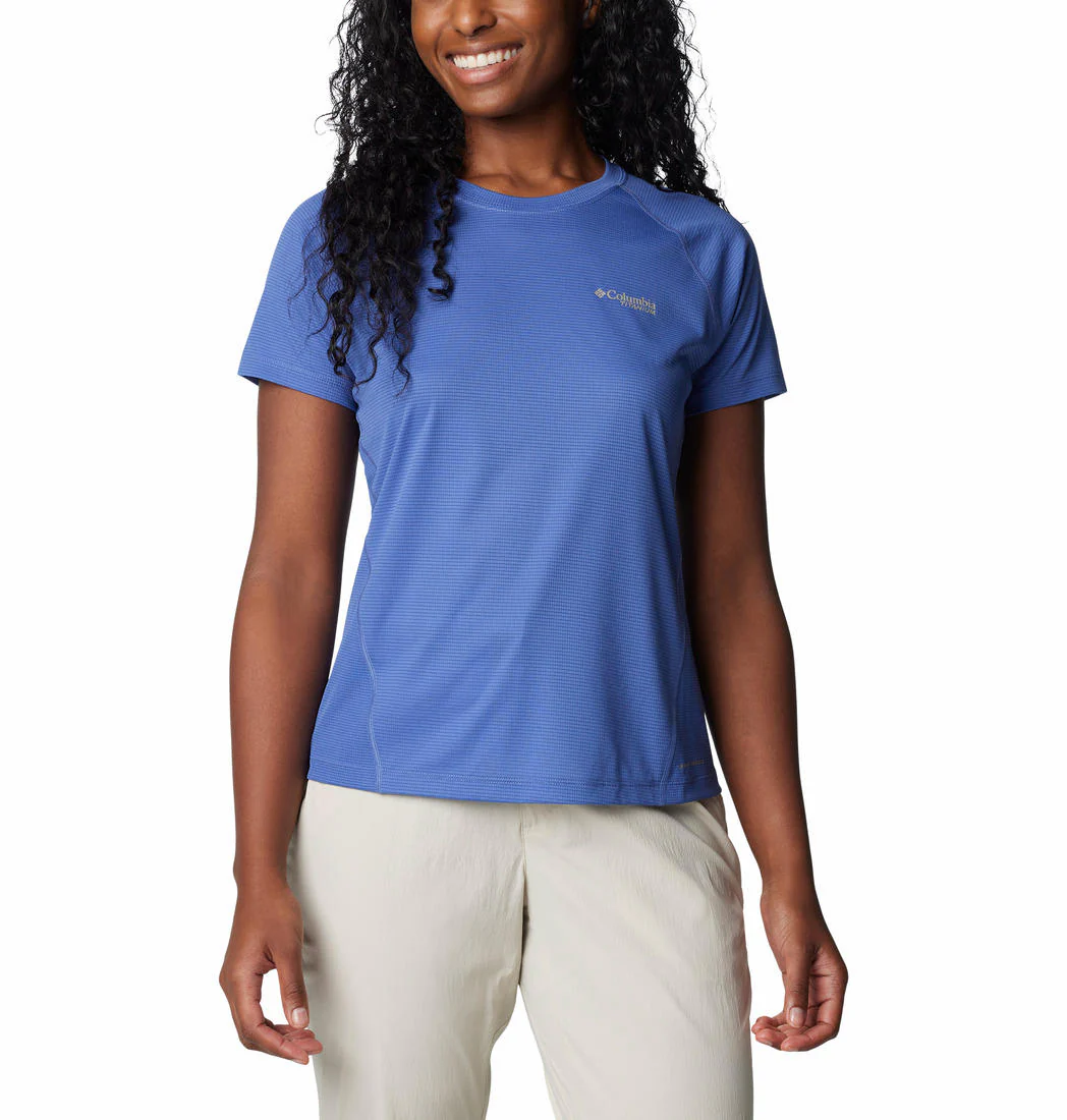 Columbia Women Blue Cirque River Short Sleeve Crew