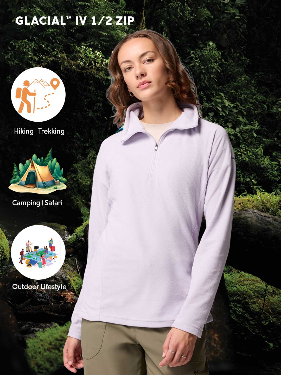 Columbia Women Purple Glacial IV Pullover - Image 2