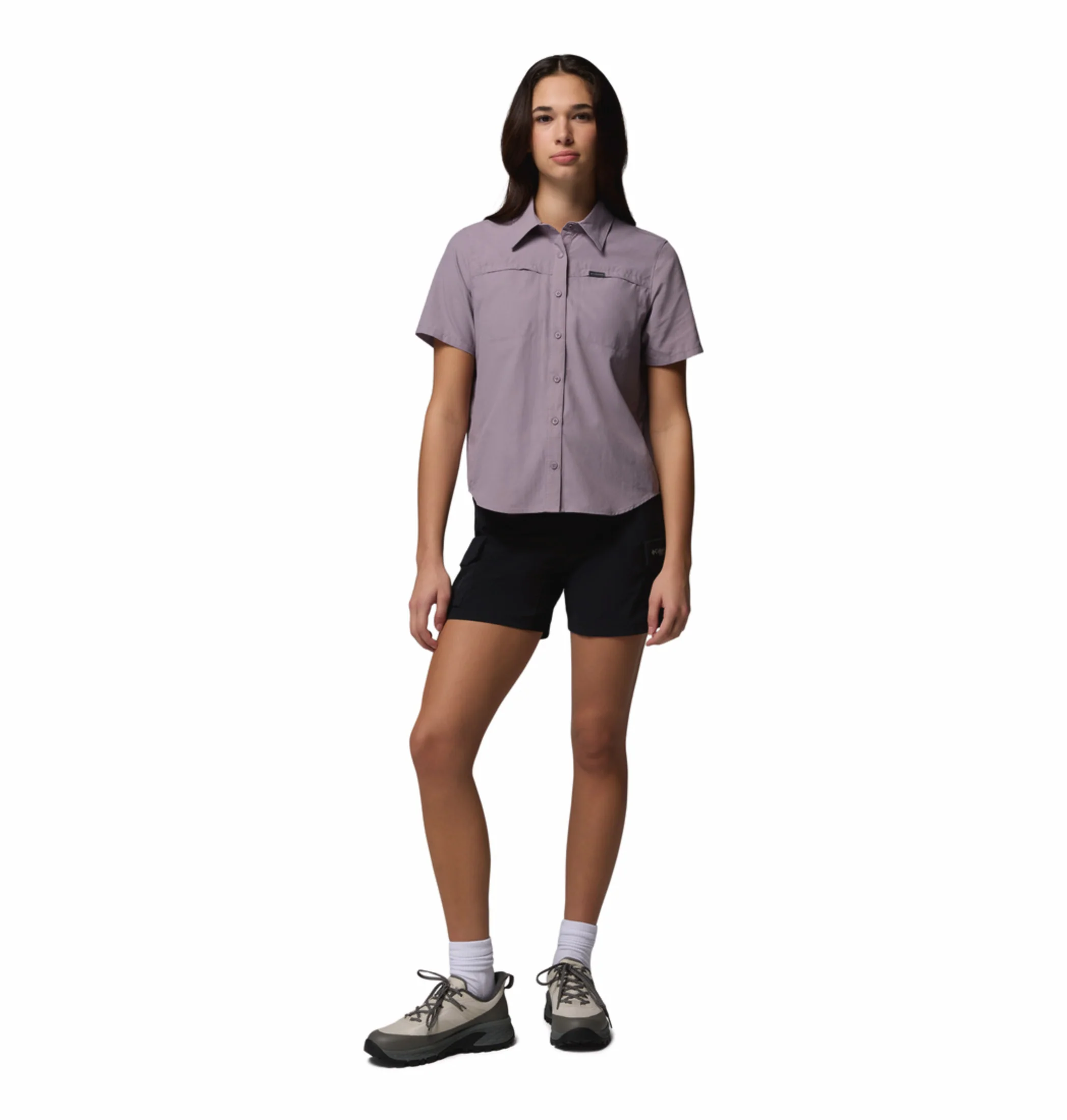 Columbia Women Purple Omni-Shade Silver Ridge 3.0 Short Sleeve Shirt - Image 5