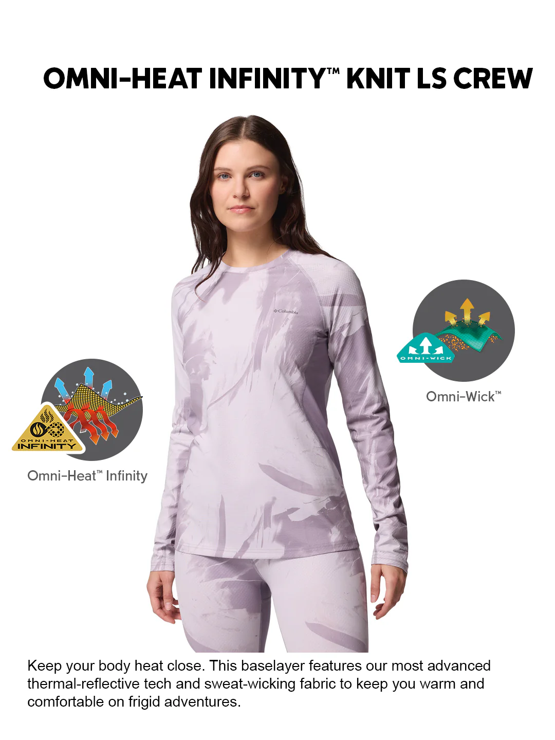 Columbia Women Purple OmniHeat Infinity Crew Thermal Top - Image 2