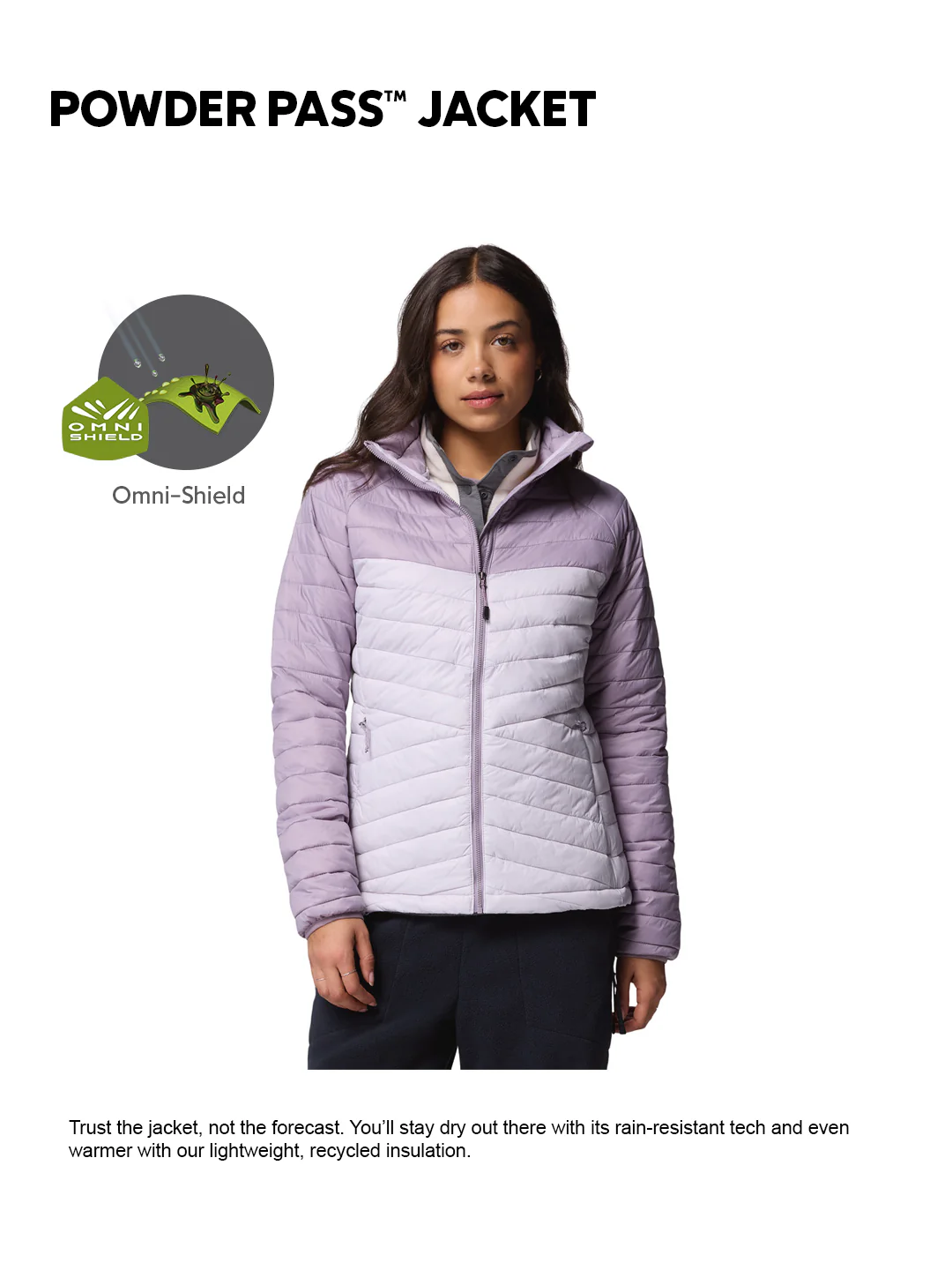Columbia Women Purple OmniShield Powder Pass Down Jacket - Image 2