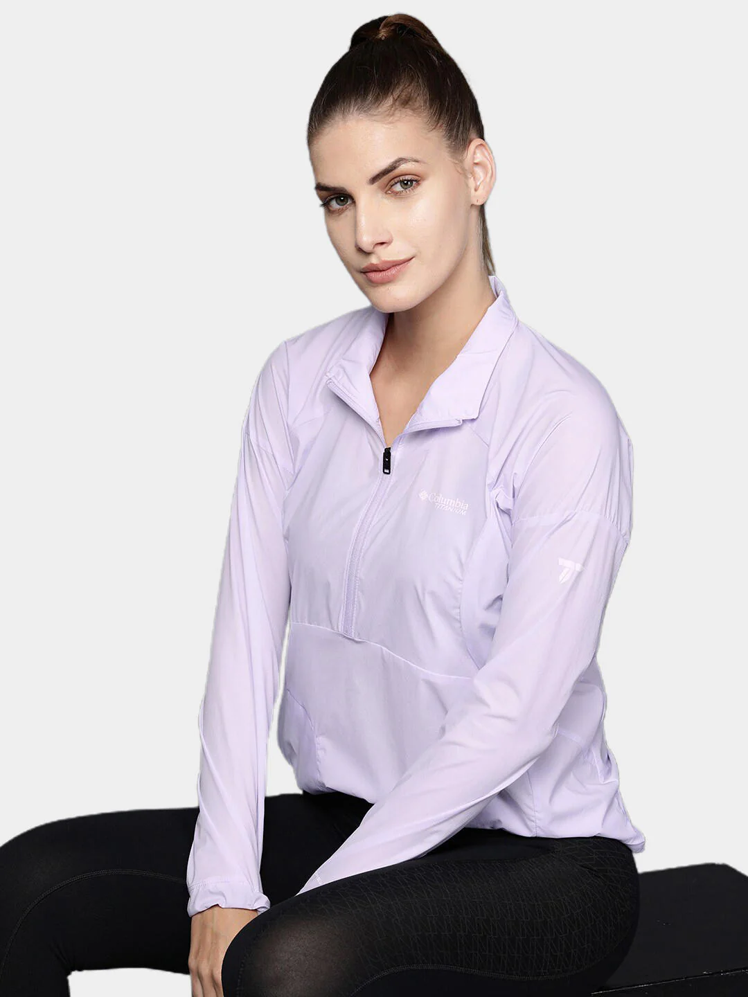 Columbia Women Purple W Titan Pass Lightweight 1/2 Zip - Image 12