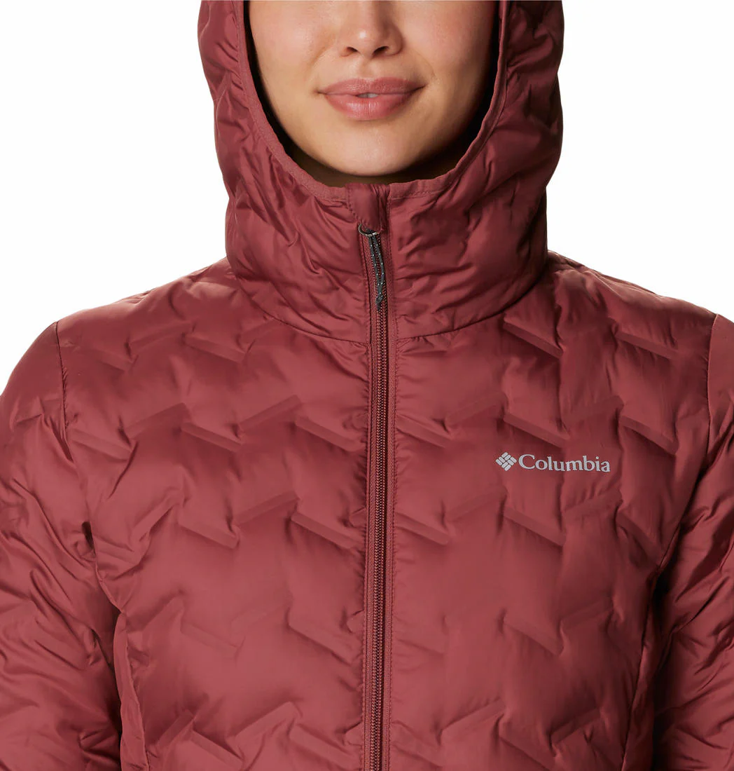 Columbia Women Pink Delta Ridge Long Down Jacket - Image 2
