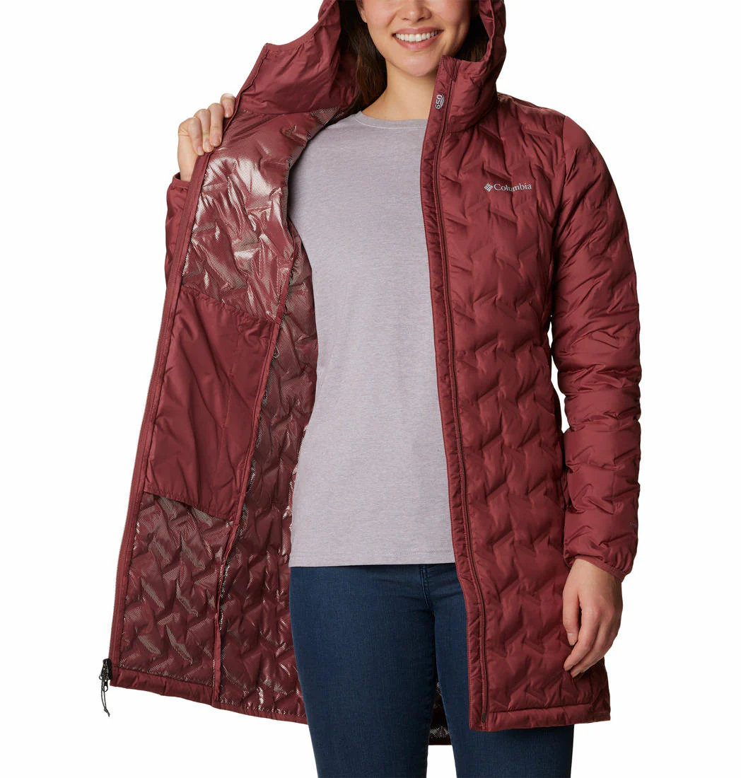Columbia Women Pink Delta Ridge Long Down Jacket - Image 3