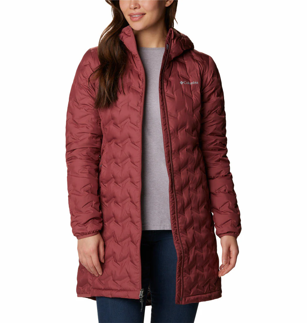 Columbia Women Pink Delta Ridge Long Down Jacket - Image 4