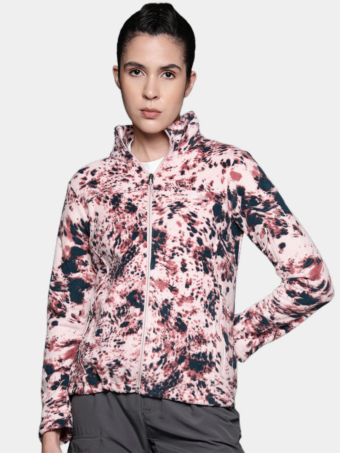 Columbia Women Pink Fast Trek Printed Jkt - Image 11