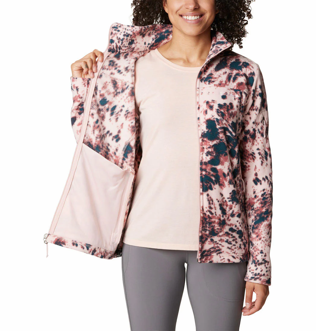 Columbia Women Pink Fast Trek Printed Jkt - Image 3