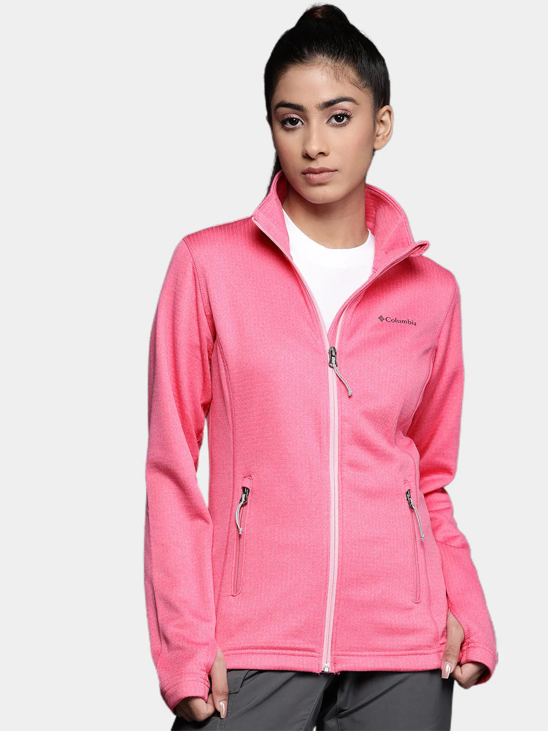 Columbia Women Pink W Park View Grid Fleece Full Zip (Sun Protection) - Image 13