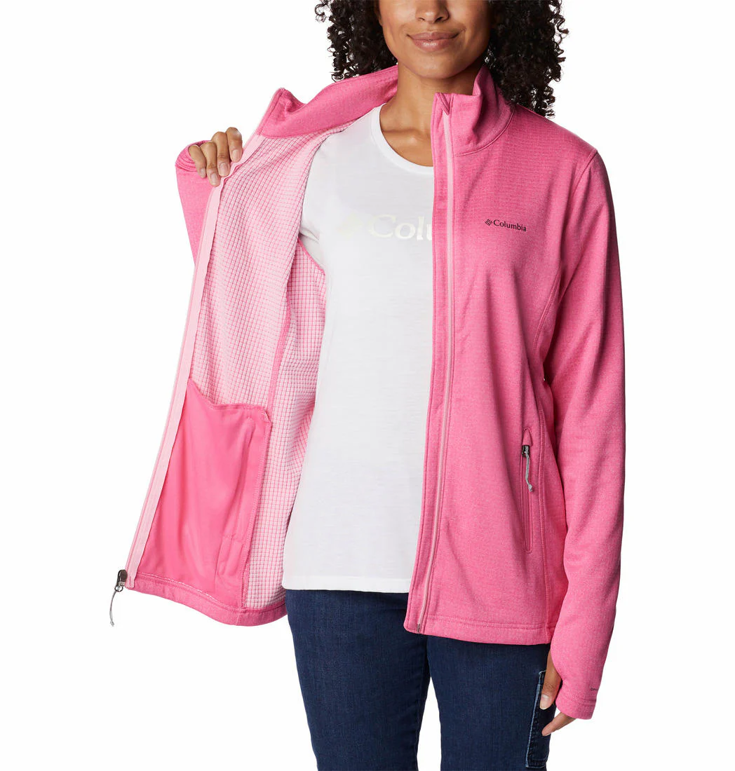 Columbia Women Pink W Park View Grid Fleece Full Zip (Sun Protection) - Image 5
