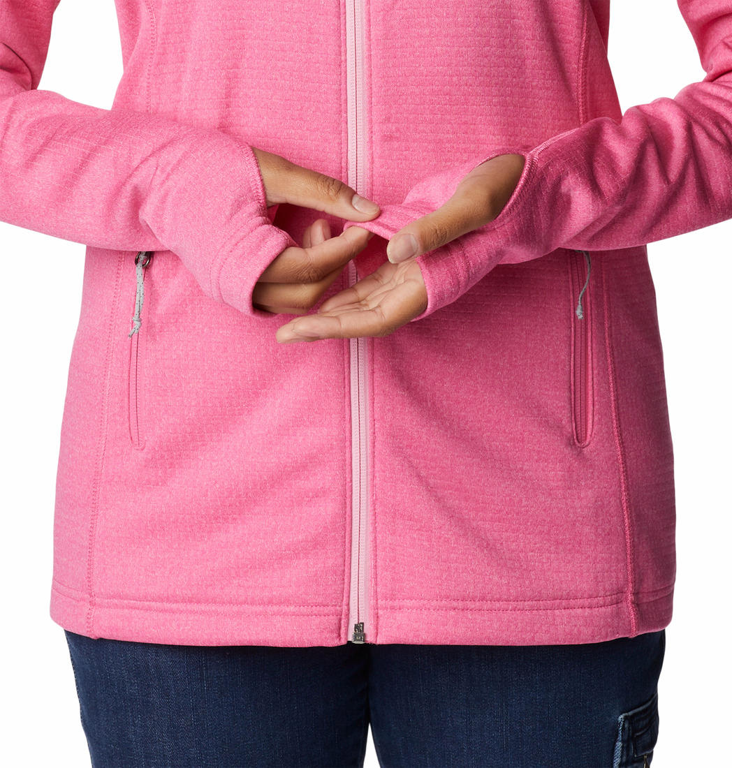 Columbia Women Pink W Park View Grid Fleece Full Zip (Sun Protection) - Image 6
