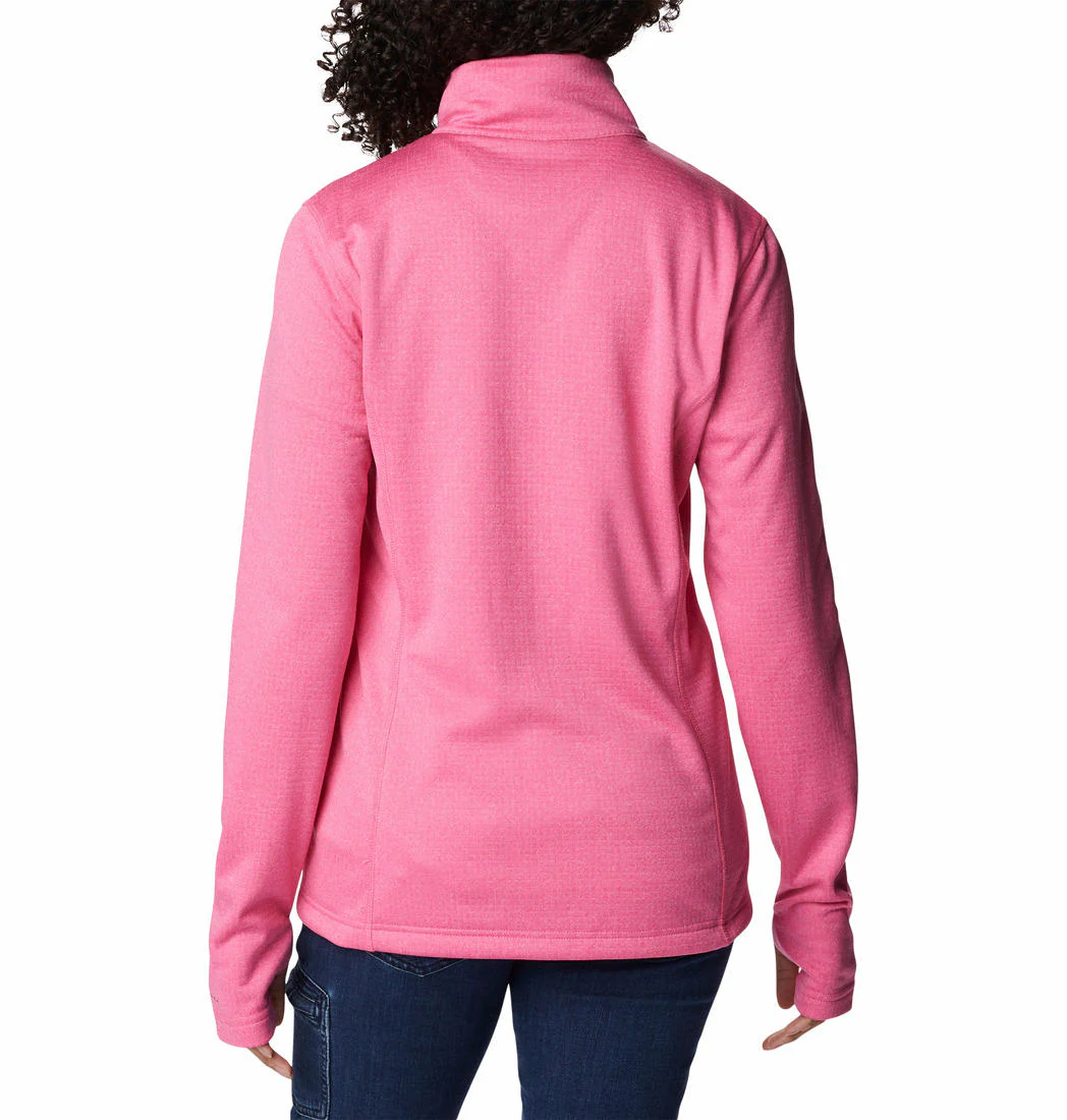 Columbia Women Pink W Park View Grid Fleece Full Zip (Sun Protection) - Image 8