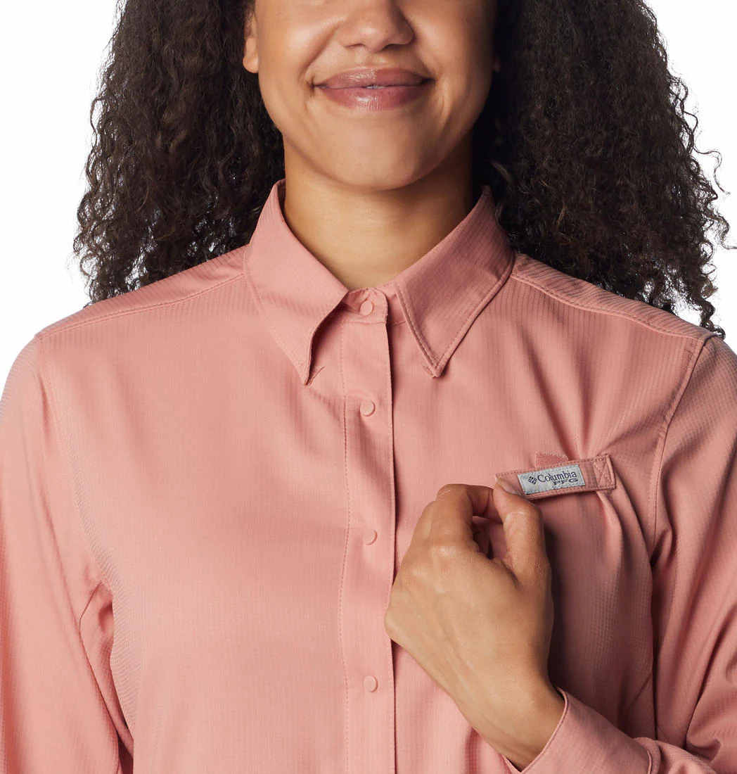 Columbia Women Pink Womens Tamiami II LS Shirt (Sun Protection) - Image 5