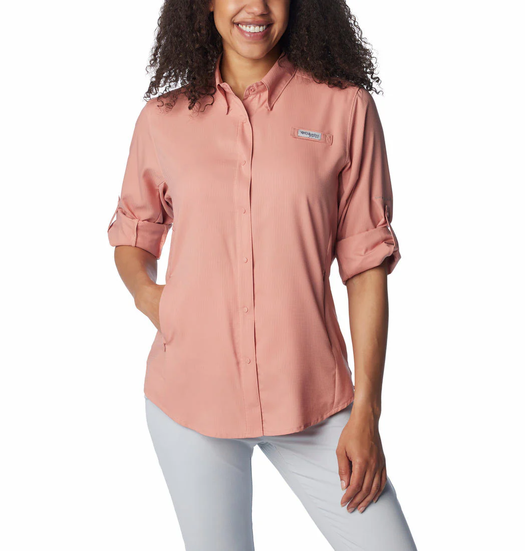 Columbia Women Pink Womens Tamiami II LS Shirt (Sun Protection) - Image 7