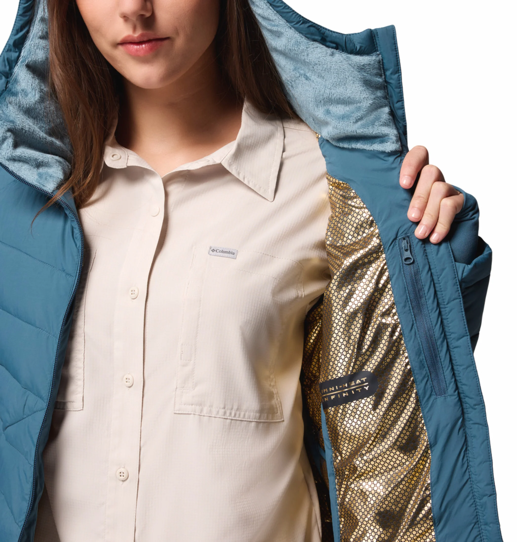 Columbia Women Teal OmniHeat Infinity Joy Peak II Down Jacket - Image 8