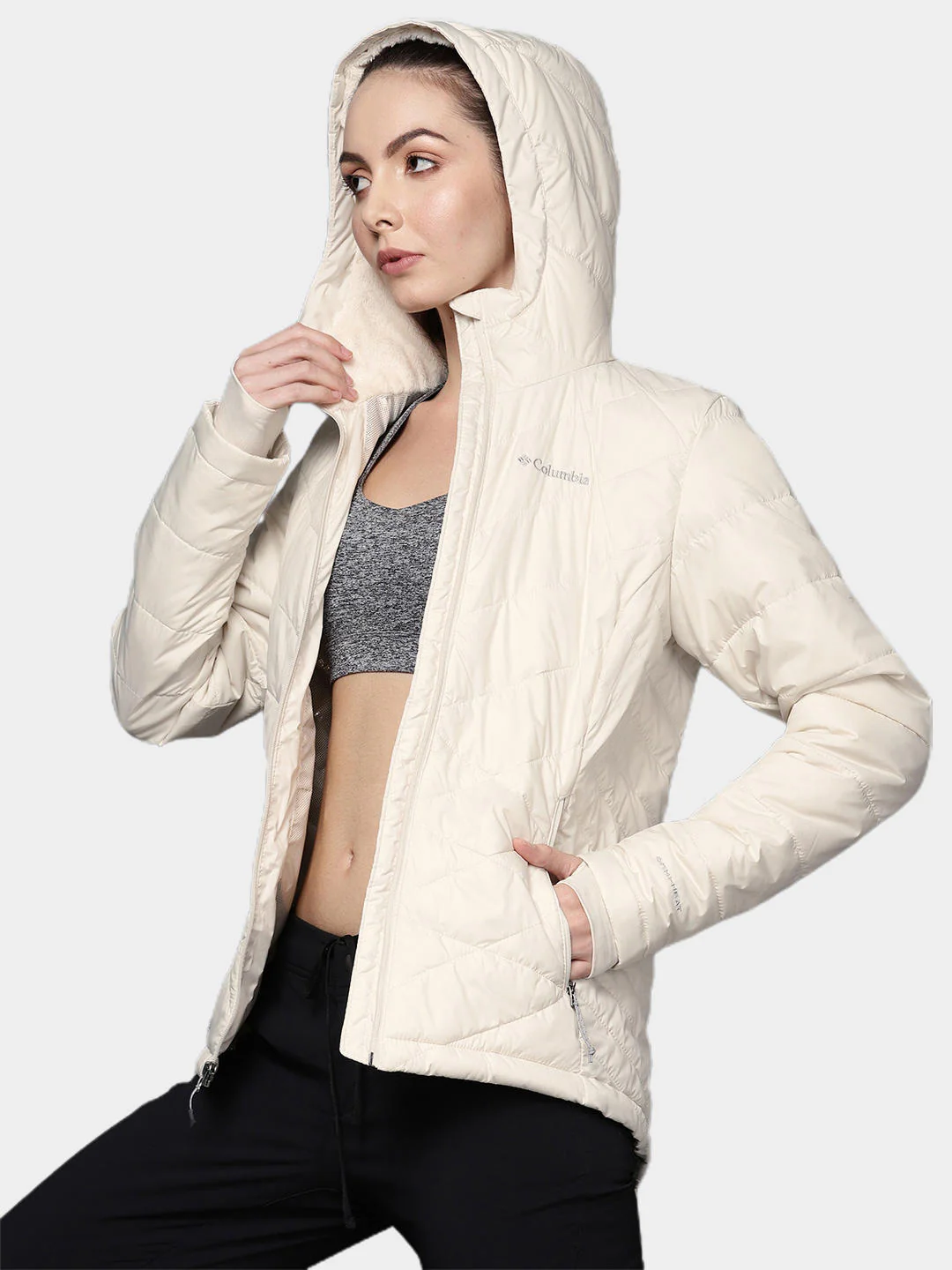 Columbia Women White Heavenly Hooded Jacket - Image 9