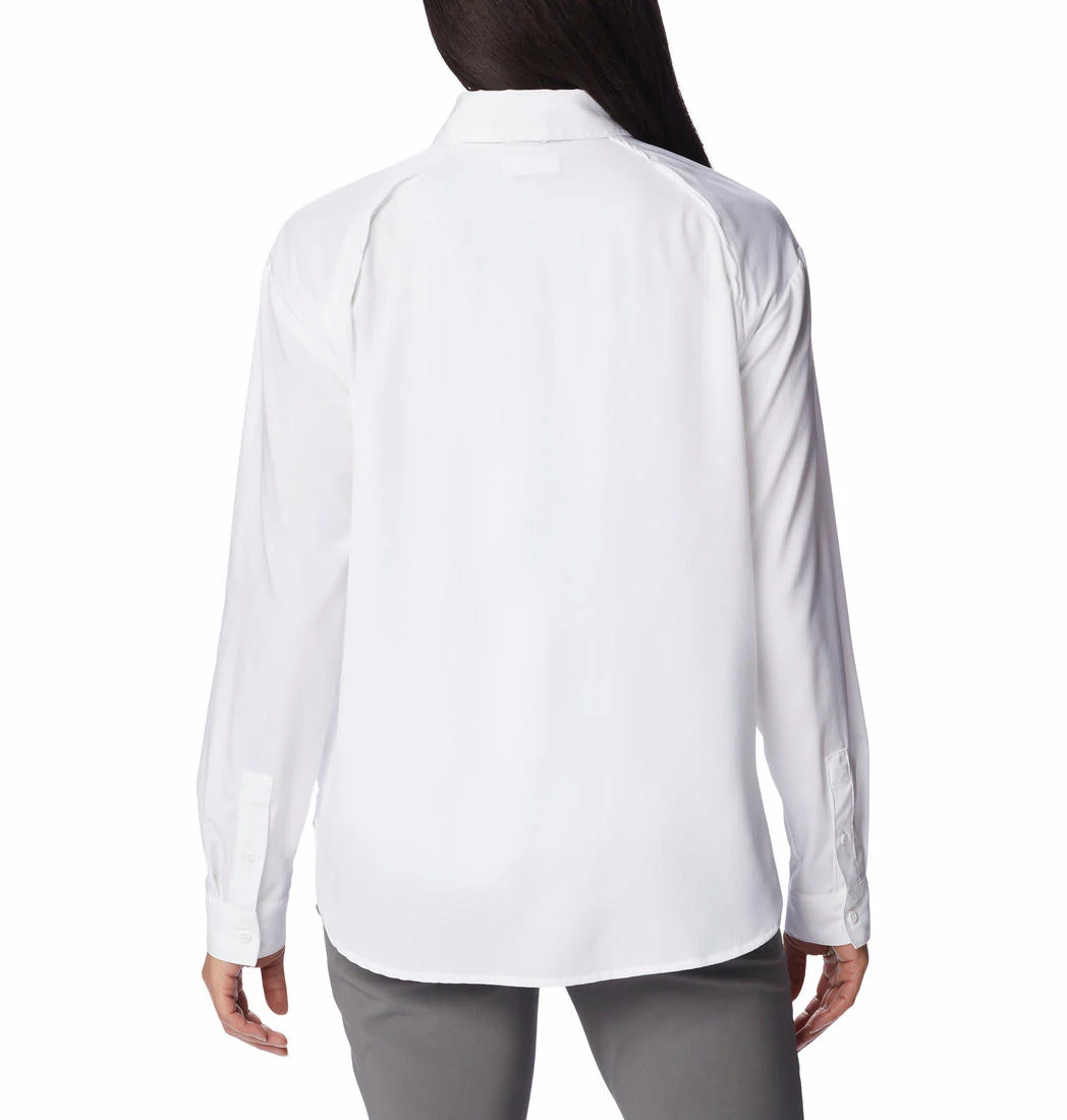 Columbia Women White Silver Ridge Utility LS Shirt (Sun Protection) - Image 2