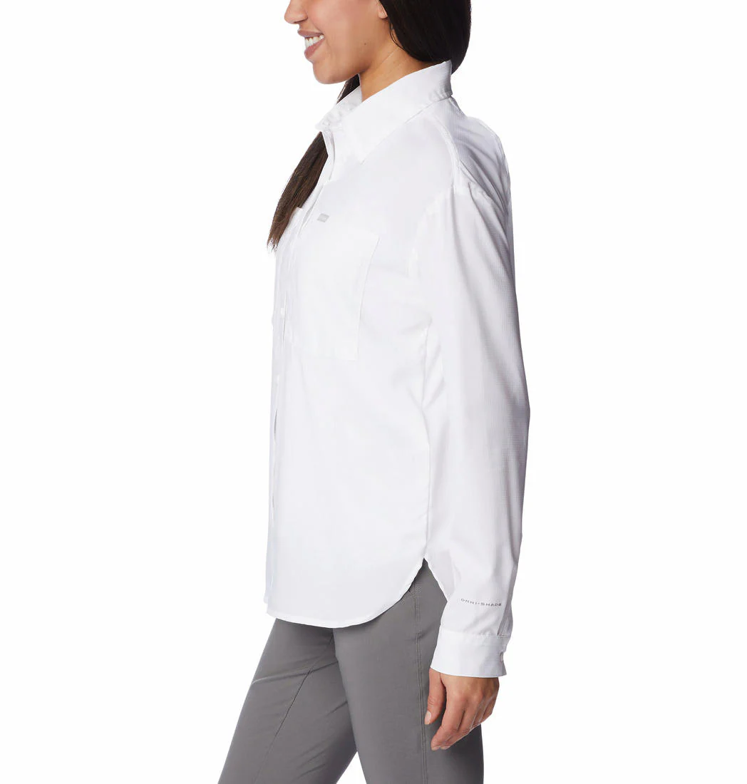 Columbia Women White Silver Ridge Utility LS Shirt (Sun Protection) - Image 4