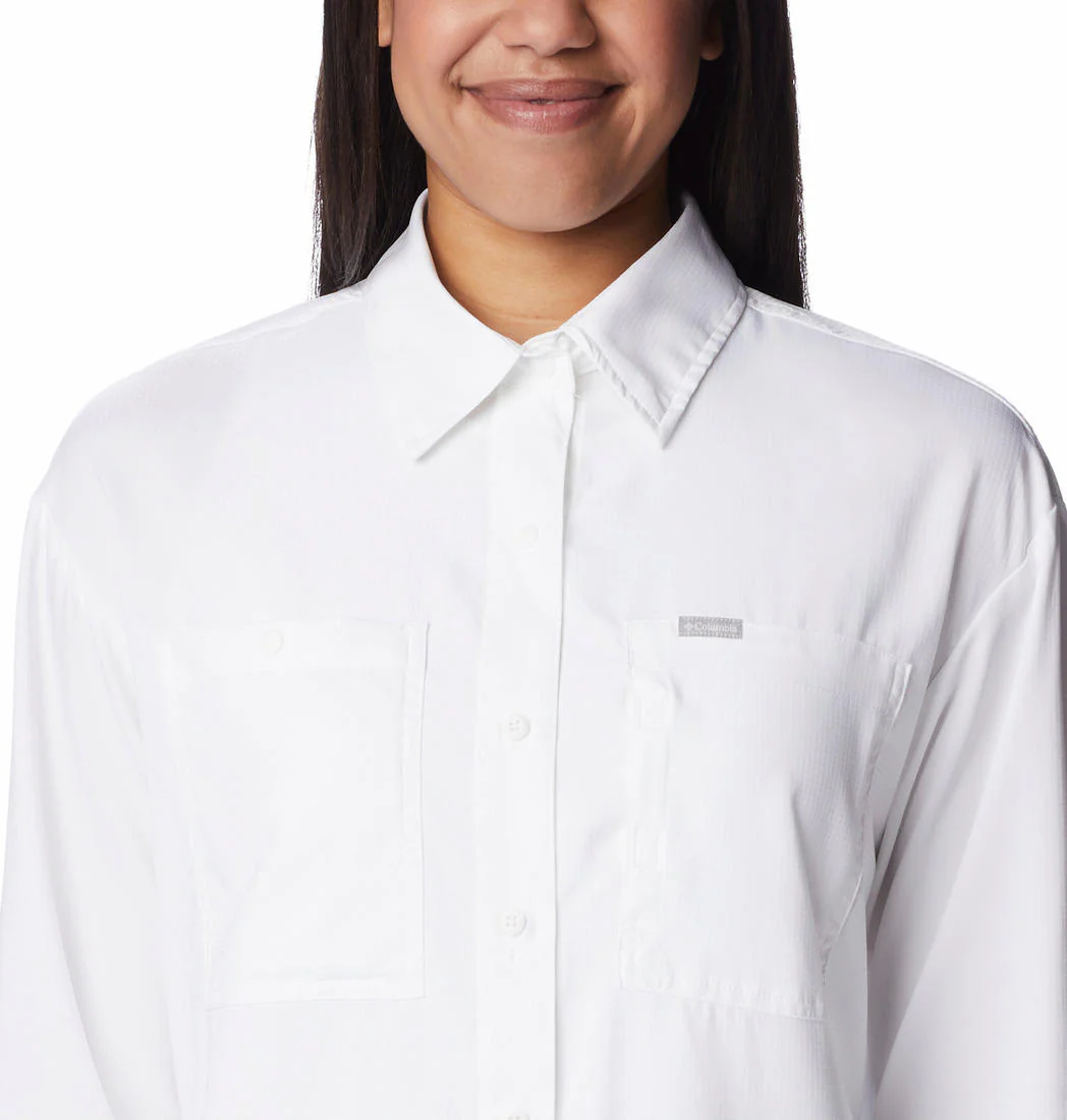 Columbia Women White Silver Ridge Utility LS Shirt (Sun Protection) - Image 5