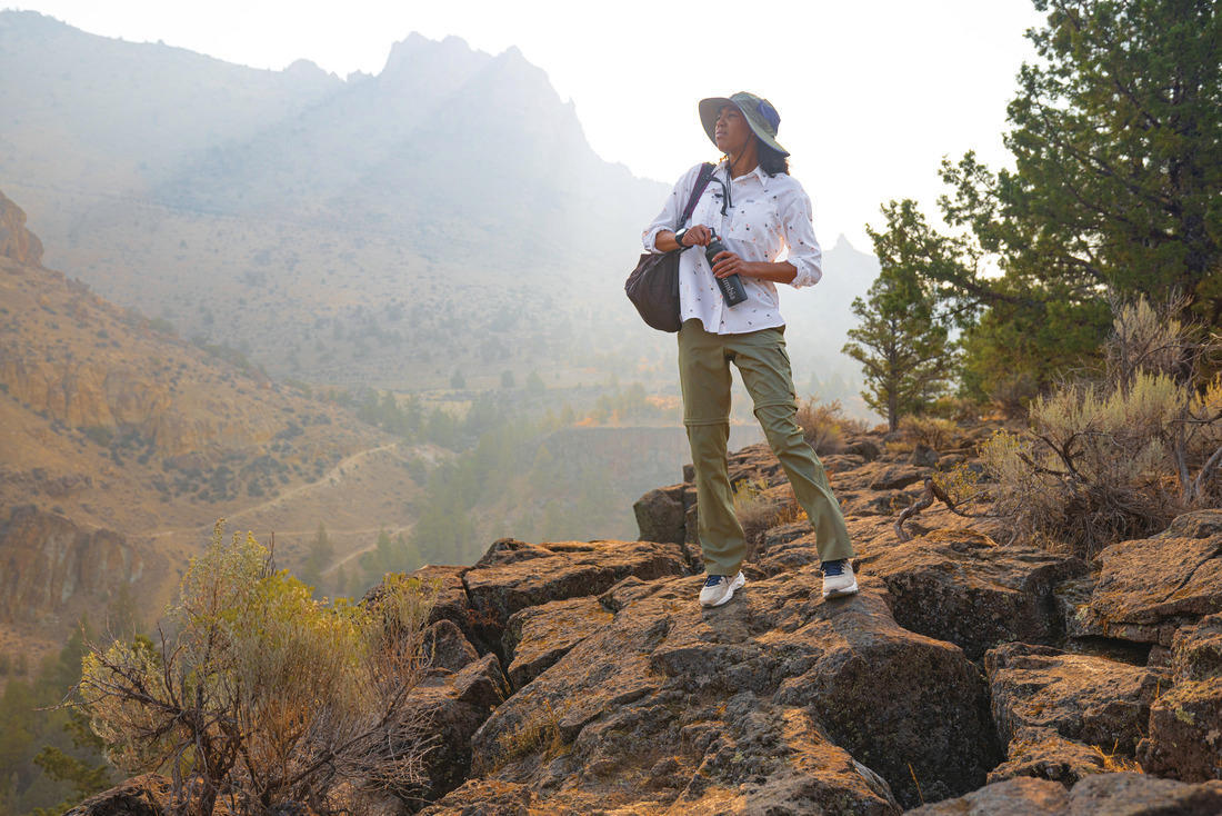 Columbia Women White Silver Ridge Utility Patterned LS Shirt (Sun Protection) - Image 15