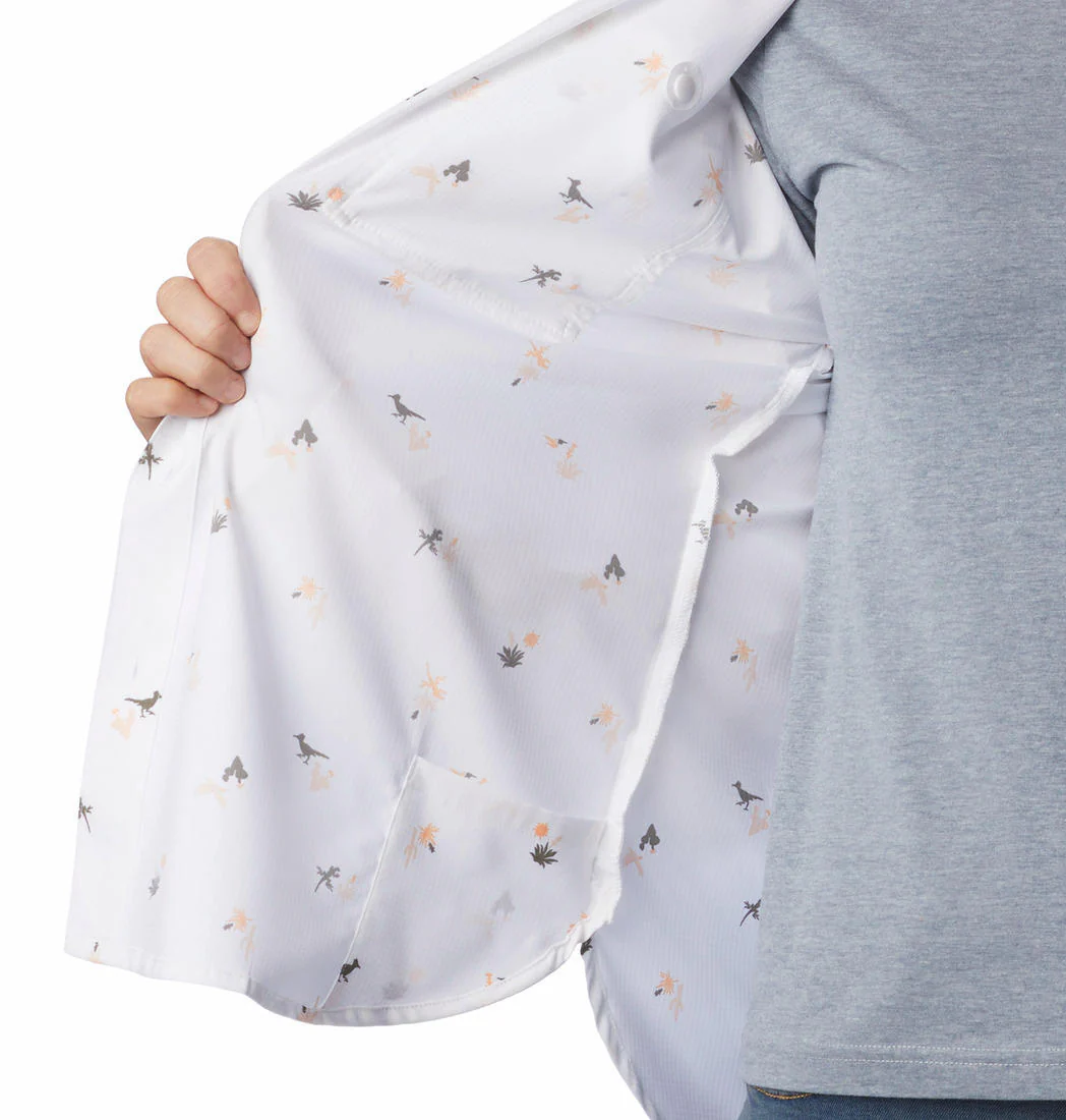 Columbia Women White Silver Ridge Utility Patterned LS Shirt (Sun Protection) - Image 5