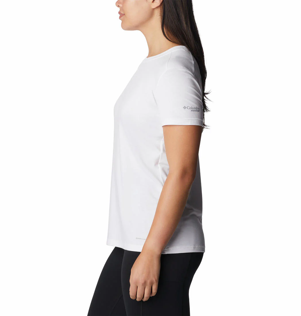 Columbia Women White W Endless Trail Running Tech Tee - Image 2