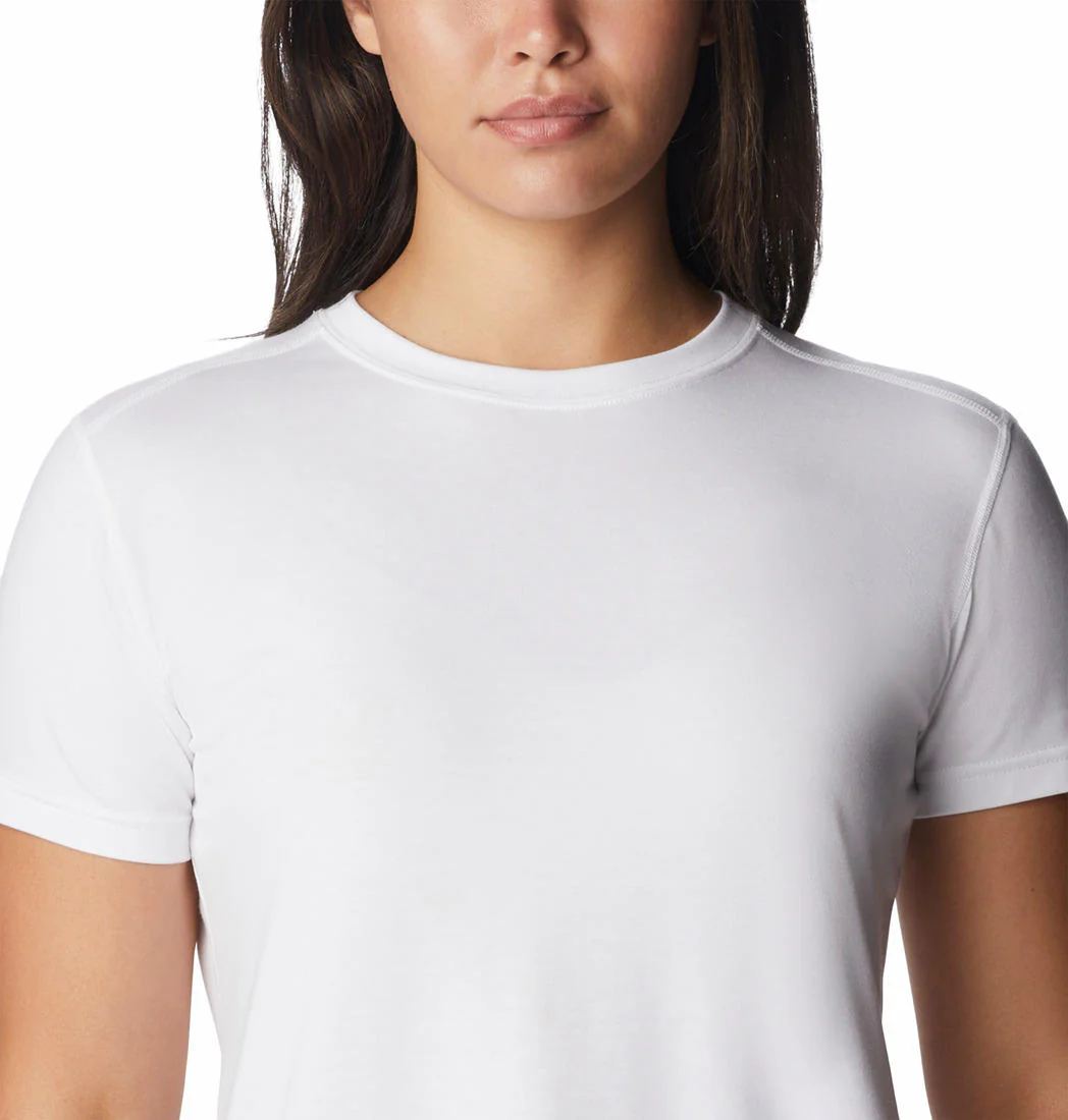 Columbia Women White W Endless Trail Running Tech Tee - Image 3