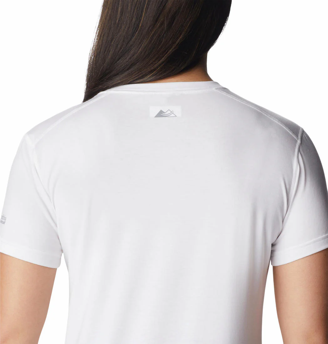 Columbia Women White W Endless Trail Running Tech Tee - Image 4