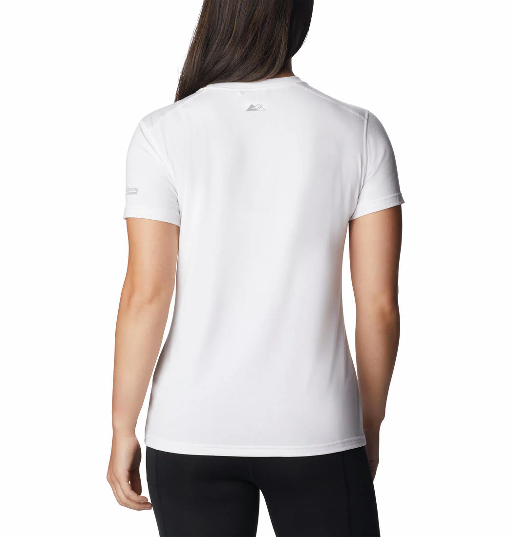 Columbia Women White W Endless Trail Running Tech Tee - Image 5