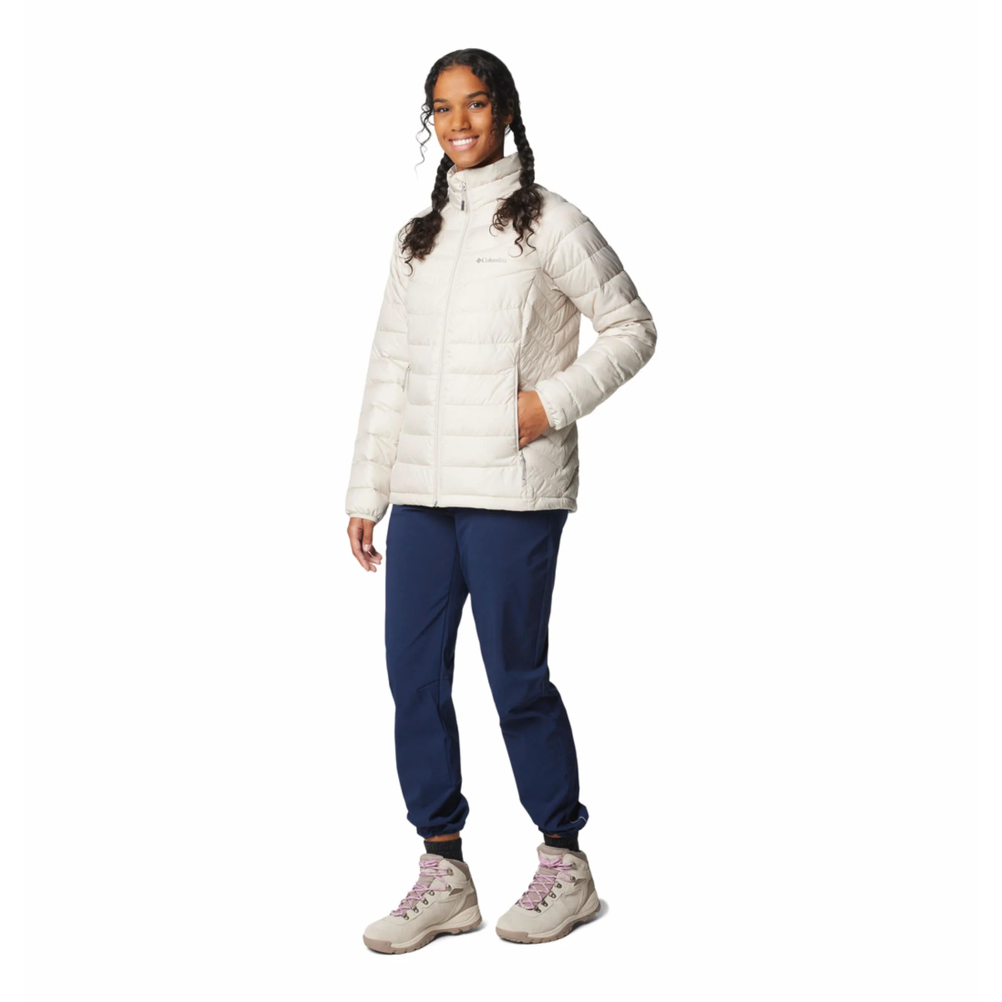 Columbia Women Brown Powder Lite II Full Zip Jacket - Image 4