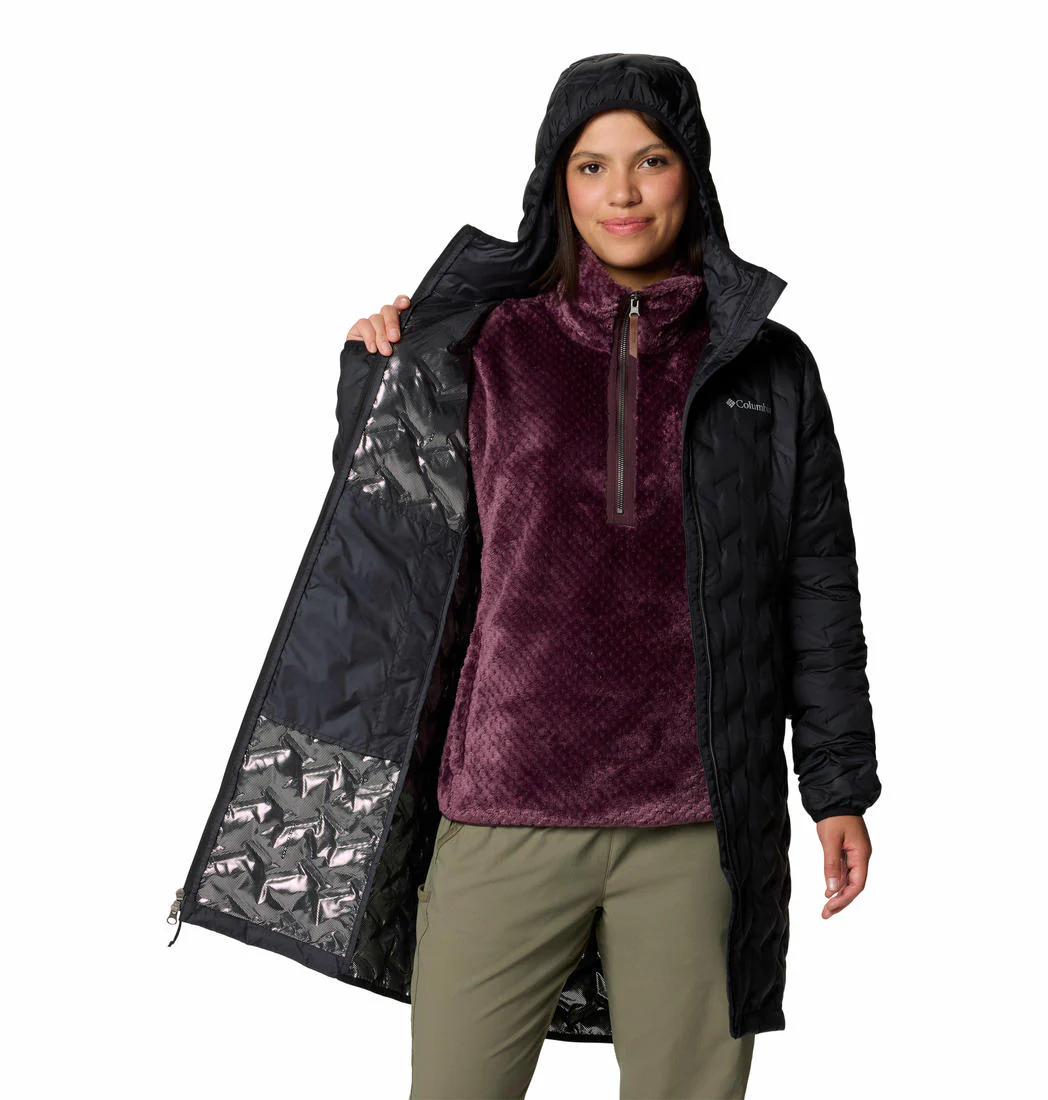 Columbia Women Black Delta Ridge II Long Down Jacket - Image 6