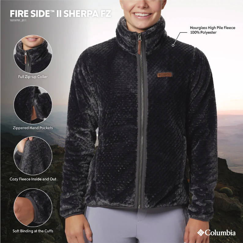 Columbia Women Black Fire Side II Sherpa FZ - Image 7