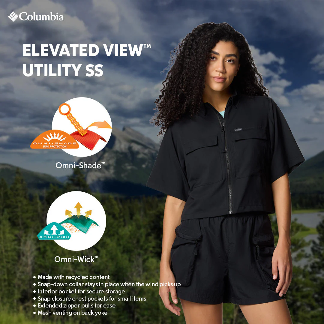 Columbia Women Black Elevated View Utility SS (Sun Protection) - Image 2
