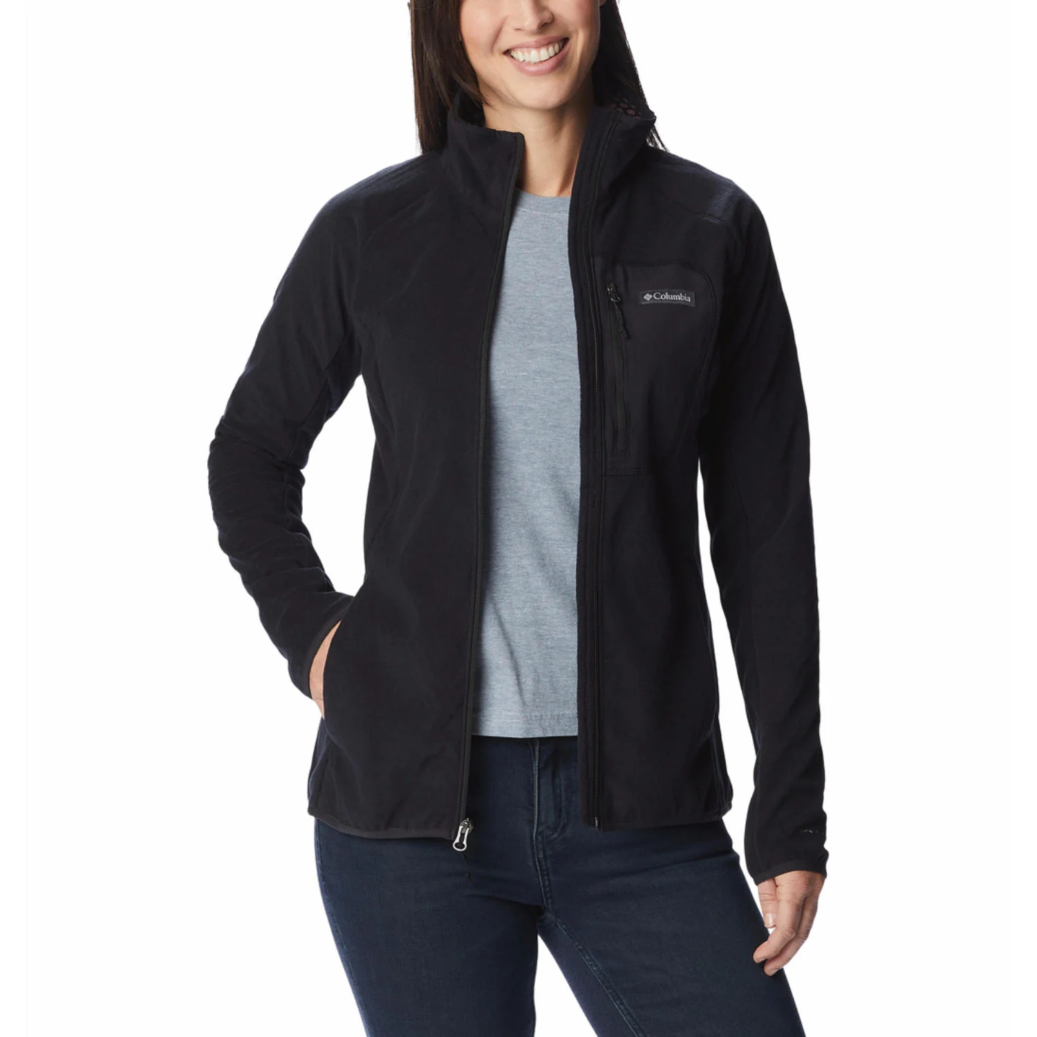 Columbia Women Black Outdoor Tracks Full Zip II - Image 4