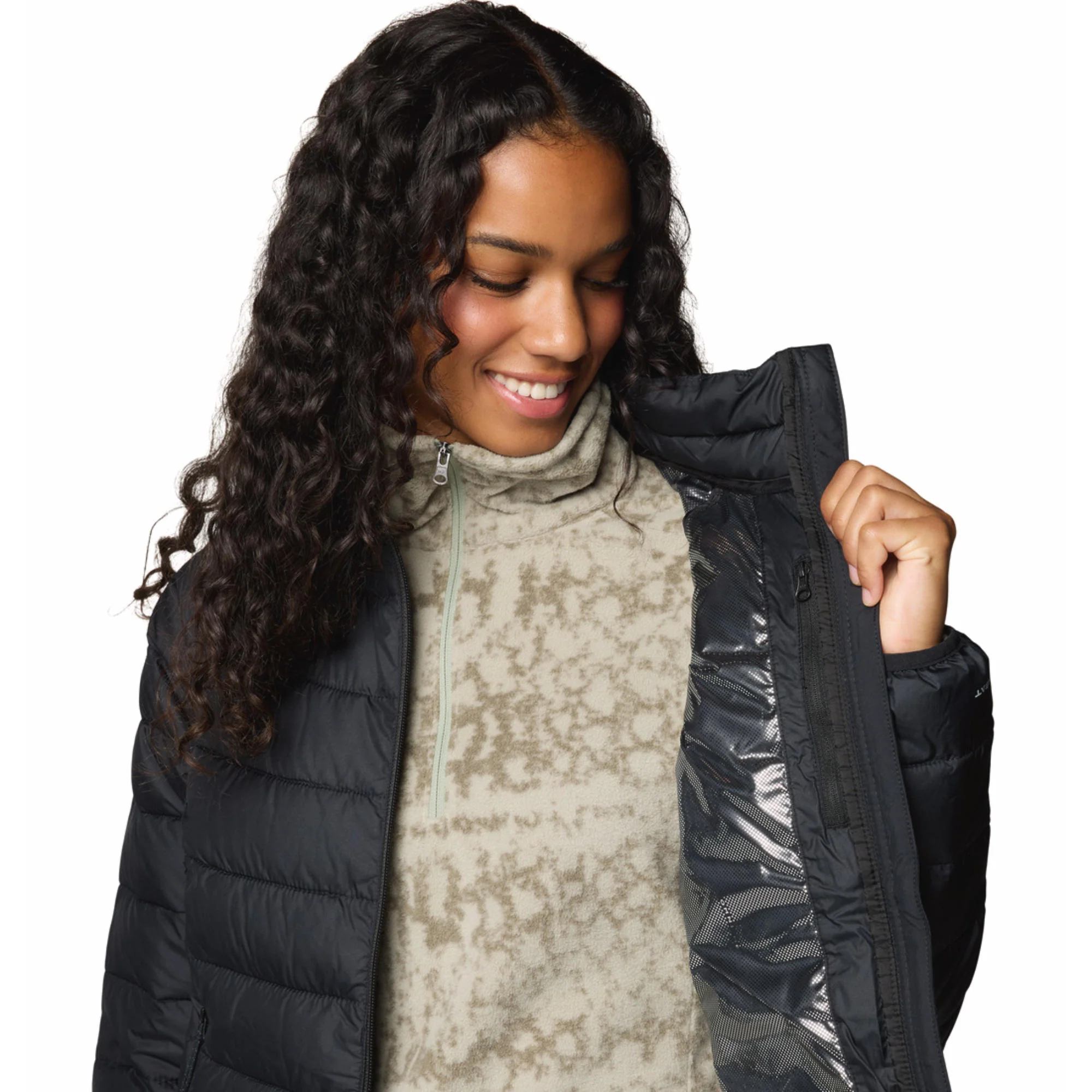 Columbia Women Black Powder Lite II Full Zip Jacket - Image 6