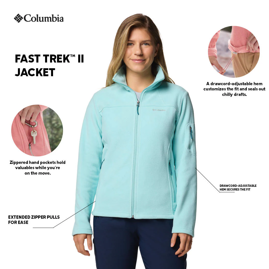 Columbia Women Green Fast Trek II Jacket - Image 2