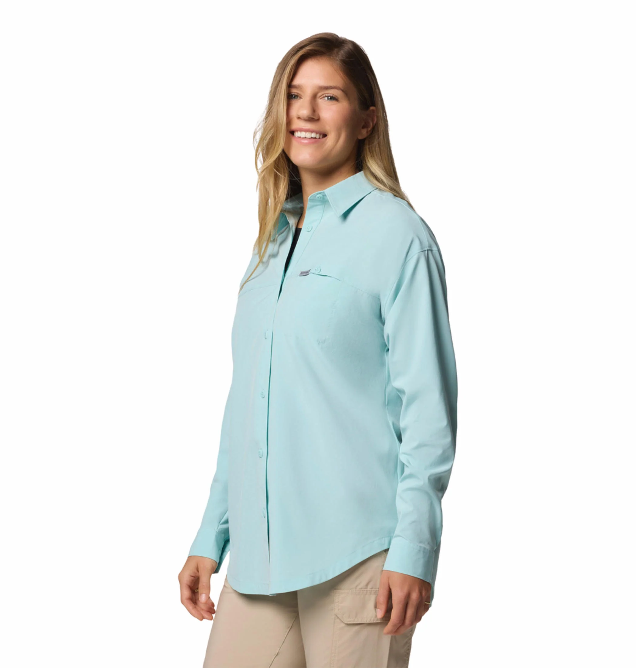 Columbia Women Green Boundless Trek Layering LS II (Sun Protection) - Image 4