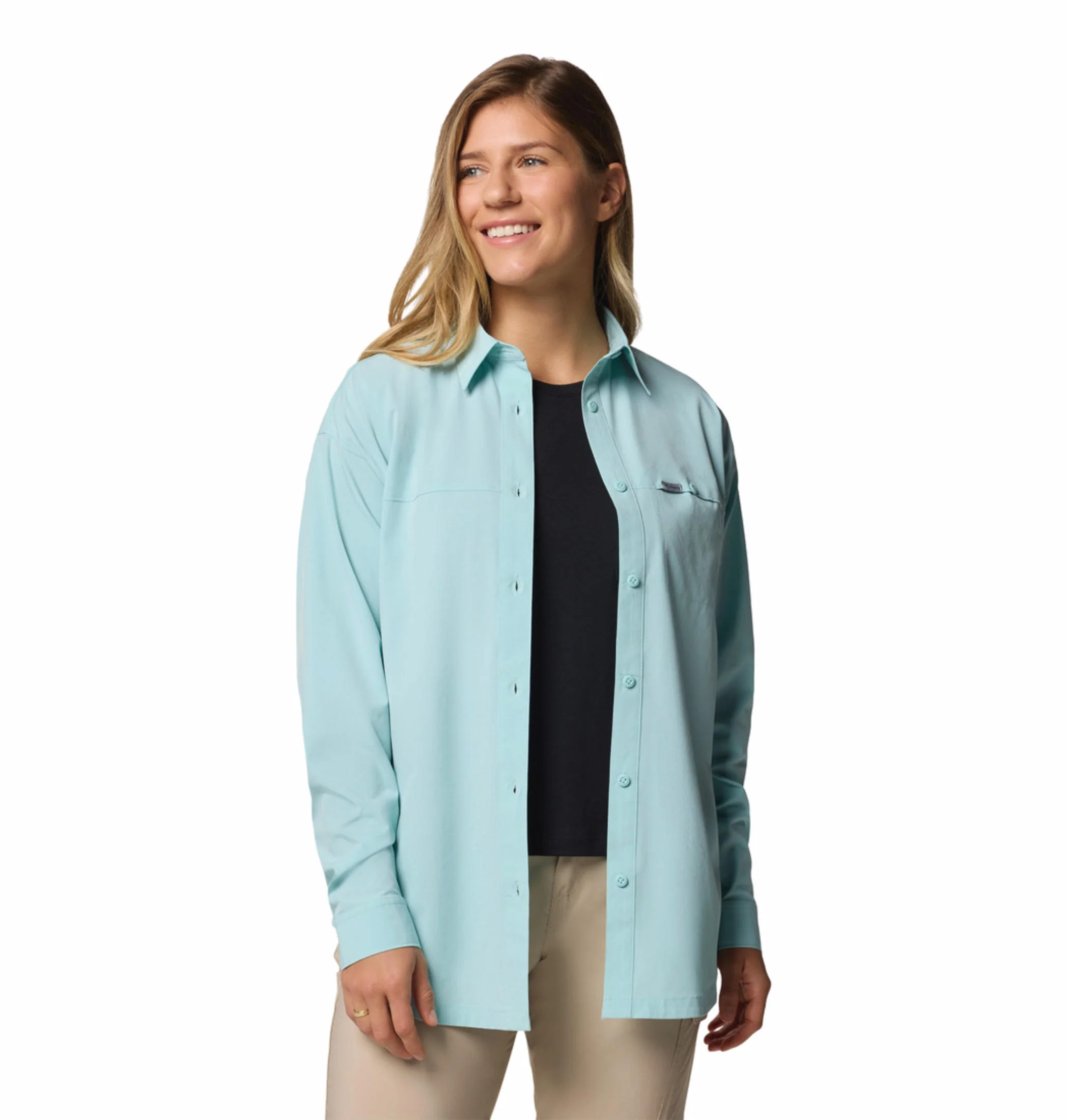 Columbia Women Green Boundless Trek Layering LS II (Sun Protection) - Image 6