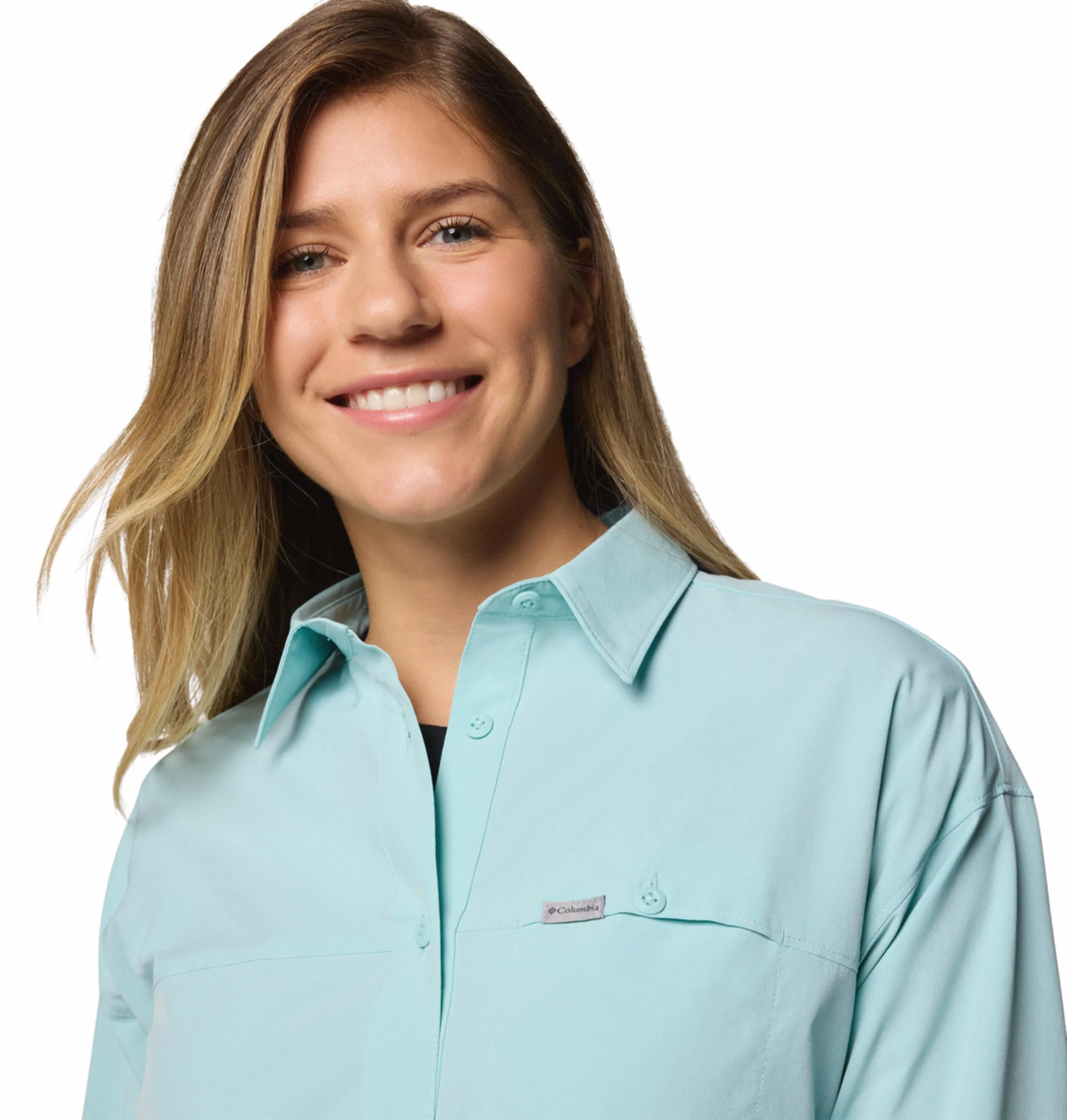 Columbia Women Green Boundless Trek Layering LS II (Sun Protection) - Image 7