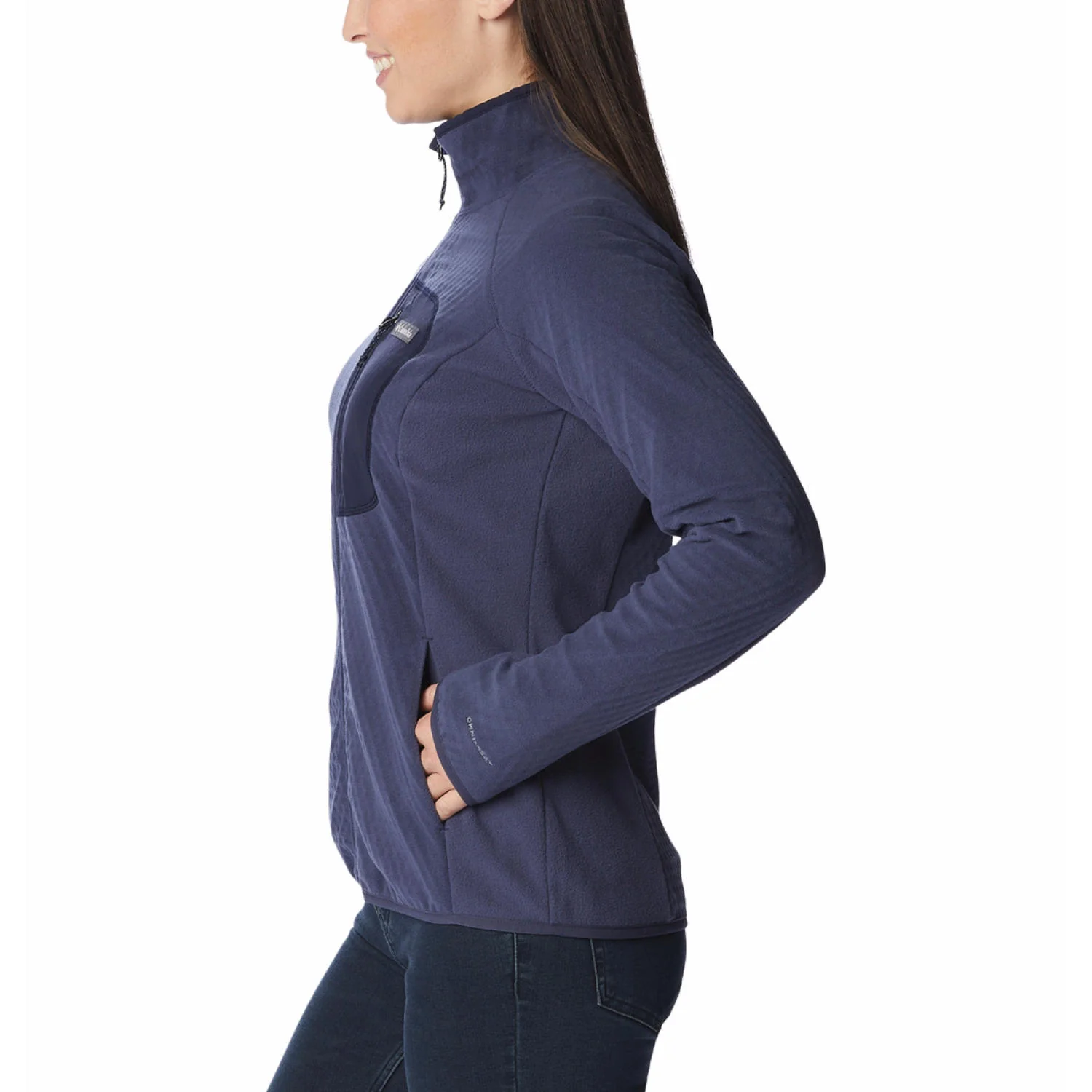 Columbia Women Navy Blue Outdoor Tracks Full Zip II - Image 3