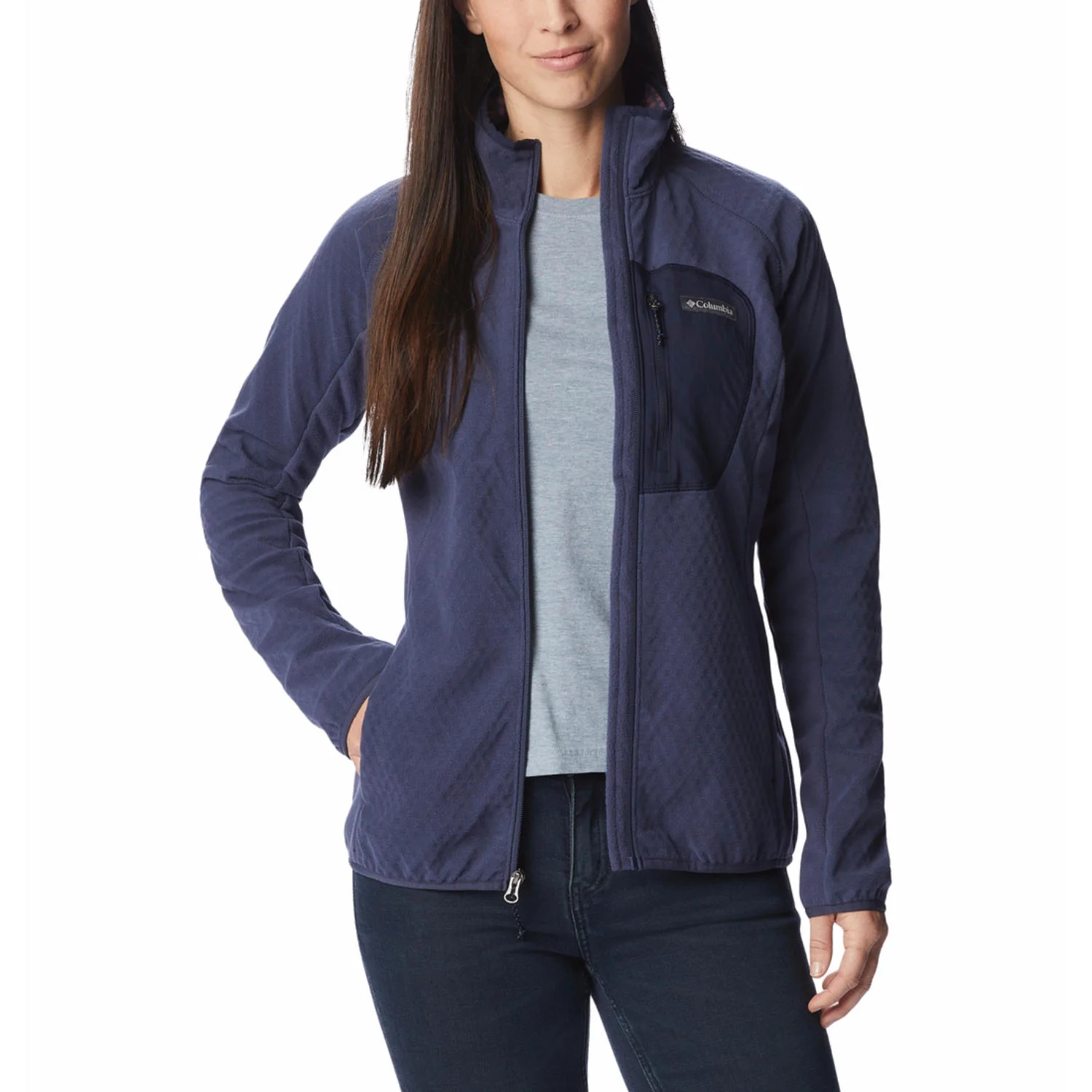 Columbia Women Navy Blue Outdoor Tracks Full Zip II - Image 4
