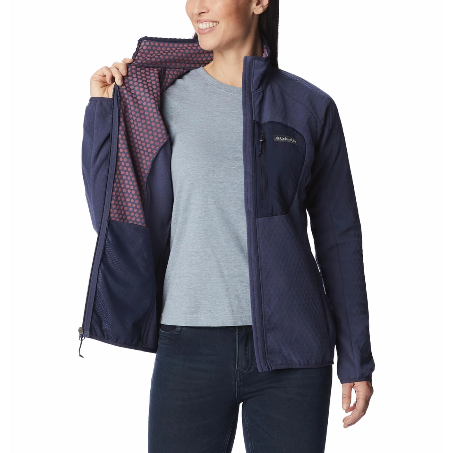 Columbia Women Navy Blue Outdoor Tracks Full Zip II - Image 6