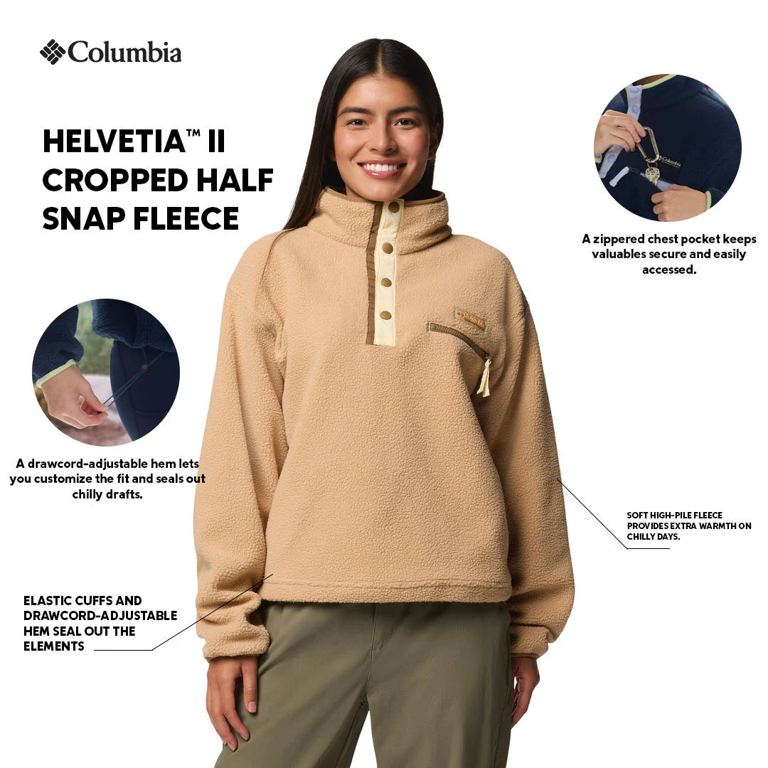 Columbia Women Brown Helvetia II Cropped Half Snap Fleece - Image 2