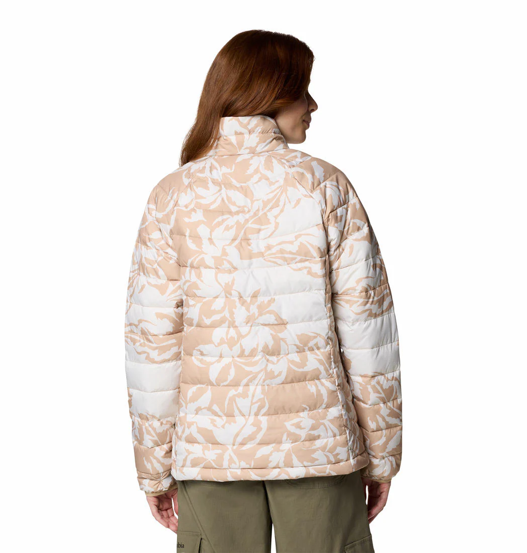 Columbia Women Brown Powder Lite II Printed Full Zip Jacket - Image 2
