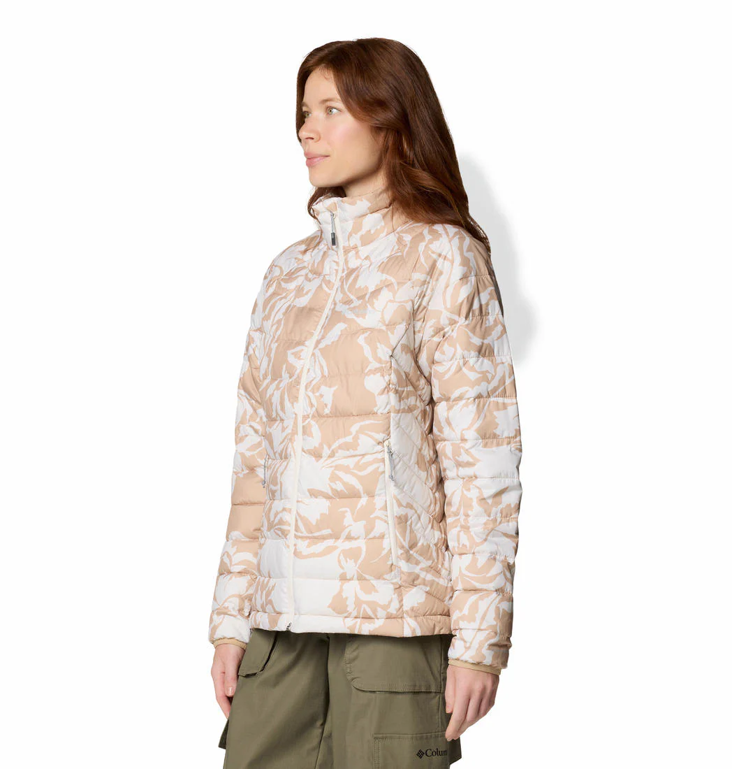 Columbia Women Brown Powder Lite II Printed Full Zip Jacket - Image 3
