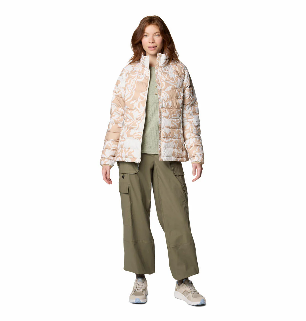 Columbia Women Brown Powder Lite II Printed Full Zip Jacket - Image 4