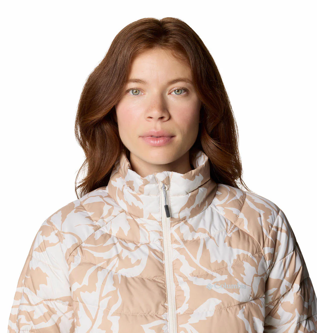 Columbia Women Brown Powder Lite II Printed Full Zip Jacket - Image 5