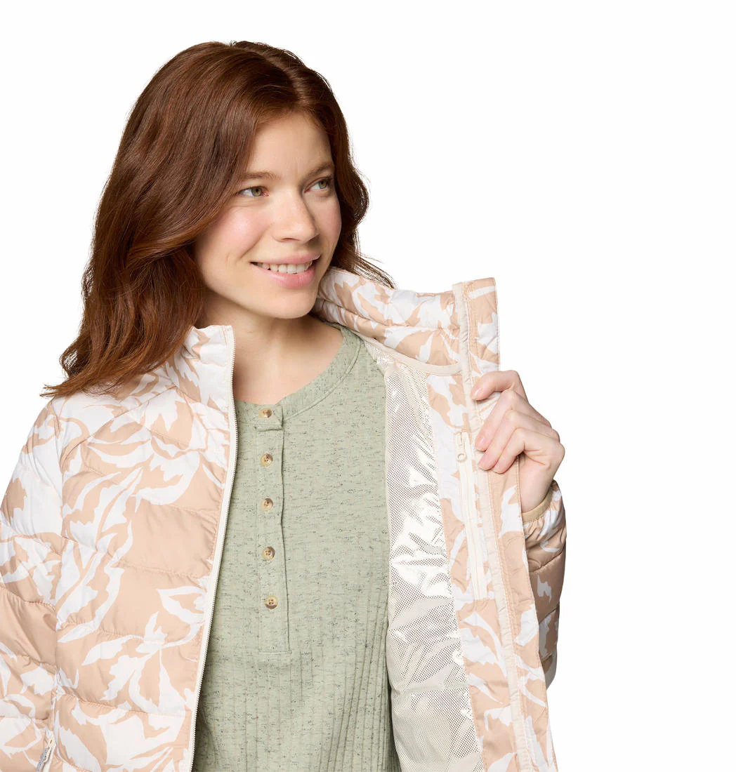 Columbia Women Brown Powder Lite II Printed Full Zip Jacket - Image 7