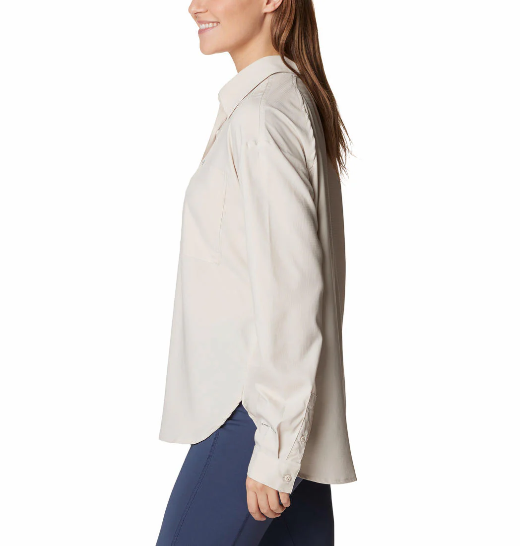 Columbia Women Brown Silver Ridge Utility LS Shirt (Sun Protection) - Image 3