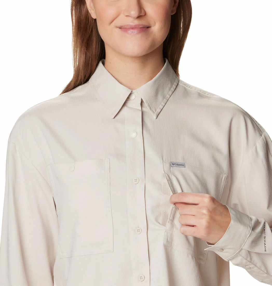 Columbia Women Brown Silver Ridge Utility LS Shirt (Sun Protection) - Image 4