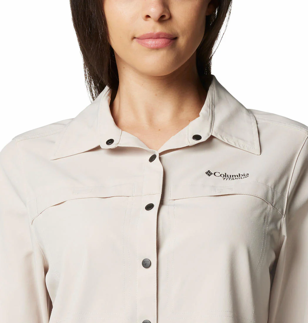 Columbia Women Brown Summit Valley Woven Long Sleeve Shirt (Sun Protection) - Image 5